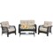 Costway 4PCS Patio Wicker Furniture Set Loveseat Sofa Coffee Table W/ Cushion